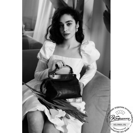 Женская кожаная сумка "Орнелла" (чёрная)